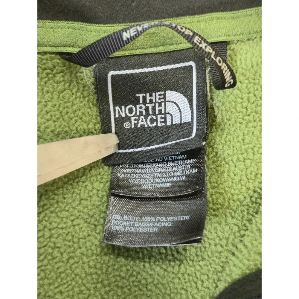 The North Face Mens Full Zip Fleece Jacket Olive Green Black A7SP FW14 Large